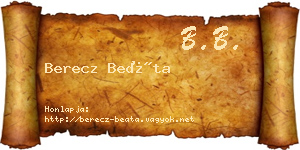 Berecz Beáta névjegykártya