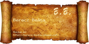 Berecz Beáta névjegykártya