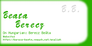beata berecz business card