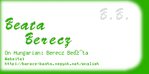 beata berecz business card